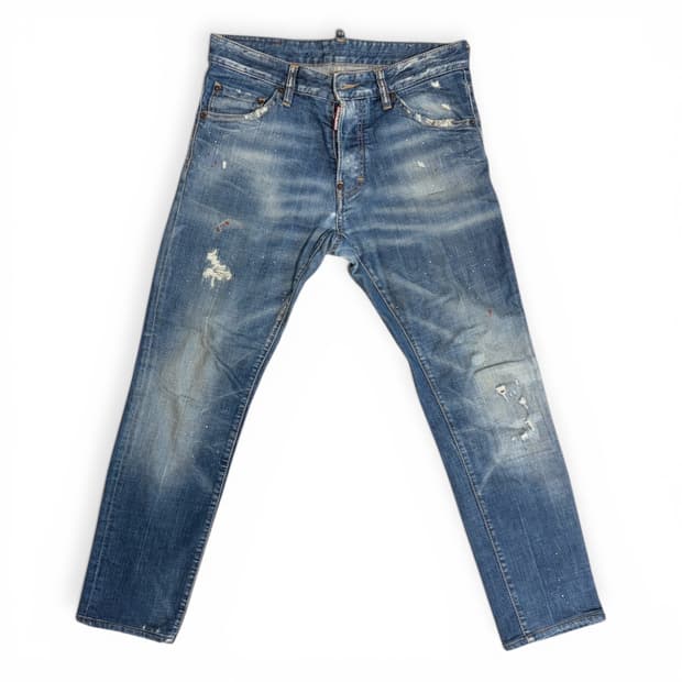 디스퀘어드 페인팅 데님 팬츠