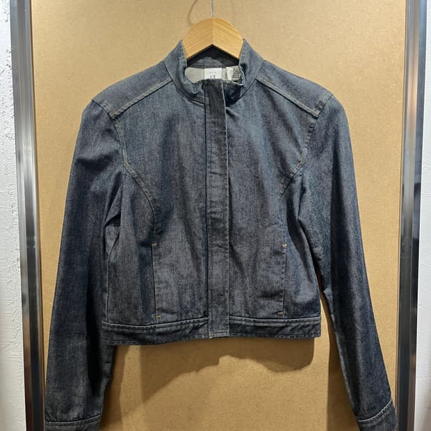 아르마니 익스체인지 크롭 생지 데님 자켓