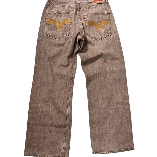 00's 리바이스 569 블랭크탭 브라운 데님 데드스탁  