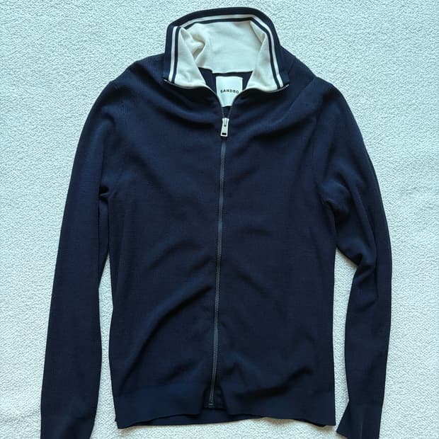 [M] Sandro french knit jersey zip up