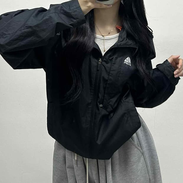 00s 나이키 acg 고프코어 올드스쿨 블랙 윈드브레이커 자켓 바람막이 