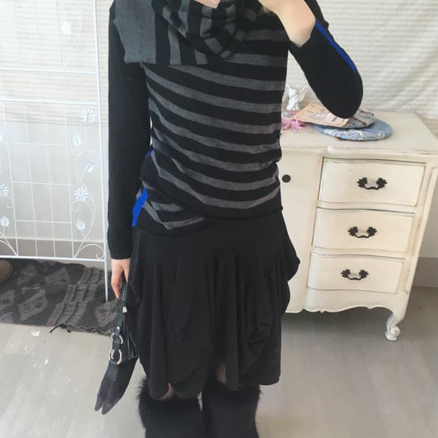 asuro tayama stripe unbalance knit