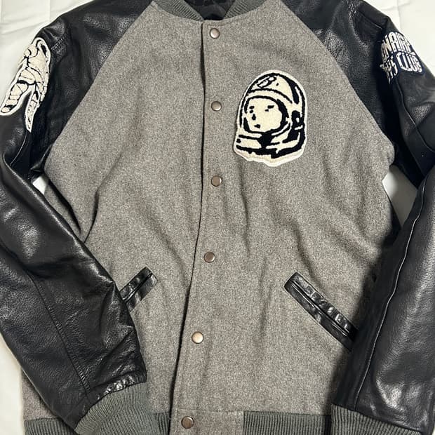 BBC 빌리네어보이즈클럽 레더 바시티 자켓