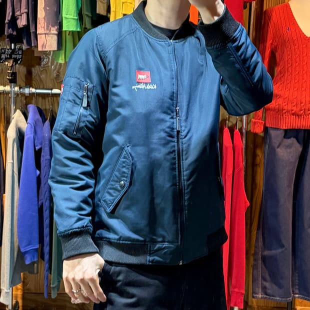 L 키스 해링 심볼로고 포켓 네이비 MA-1 자켓