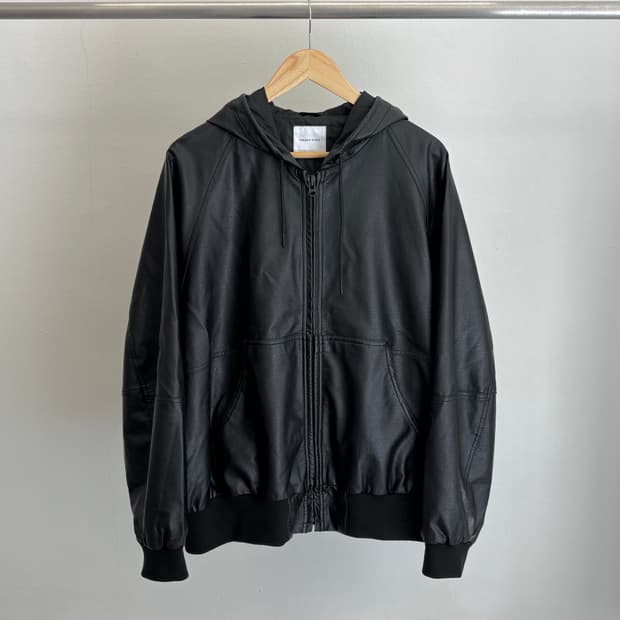 프릭스스토어 가죽 후드 자켓