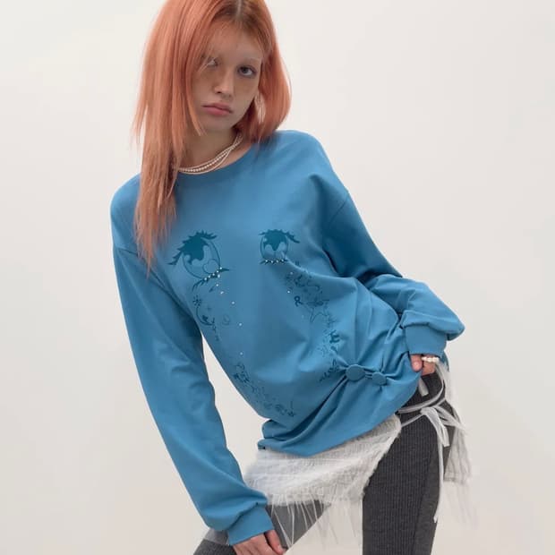 Cry Eyes Ruched Top [Blue]