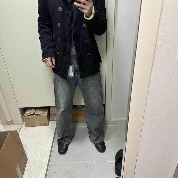 꼼데가르송 옴므플러스 폴리축융 피코트 m