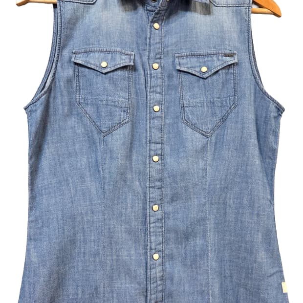 G-Star RAW 데님 민소매 셔츠(XXS/S/M)