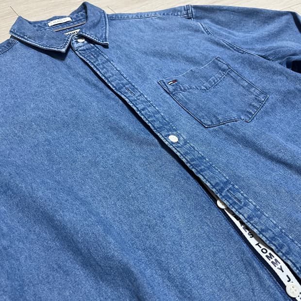 타미힐피거 데님 셔츠 청셔츠