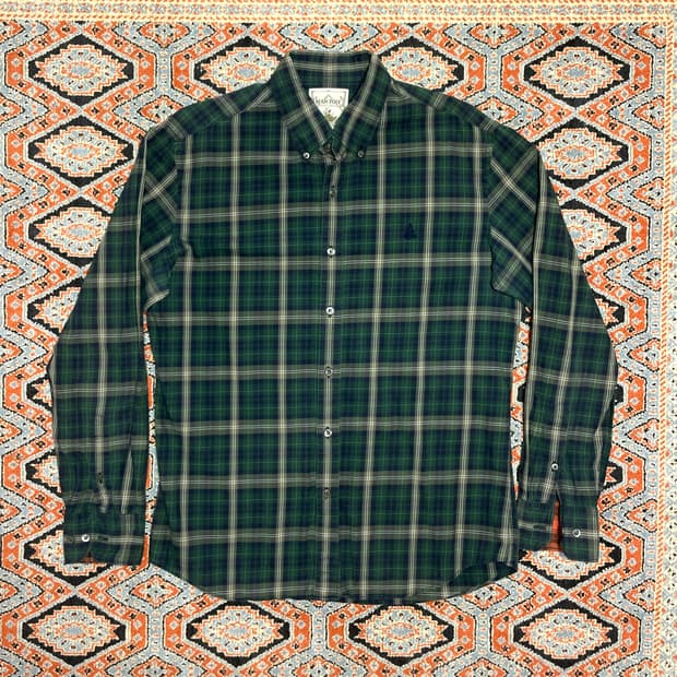 빈폴 그린 타탄체크 슬림 코튼 셔츠 남자105