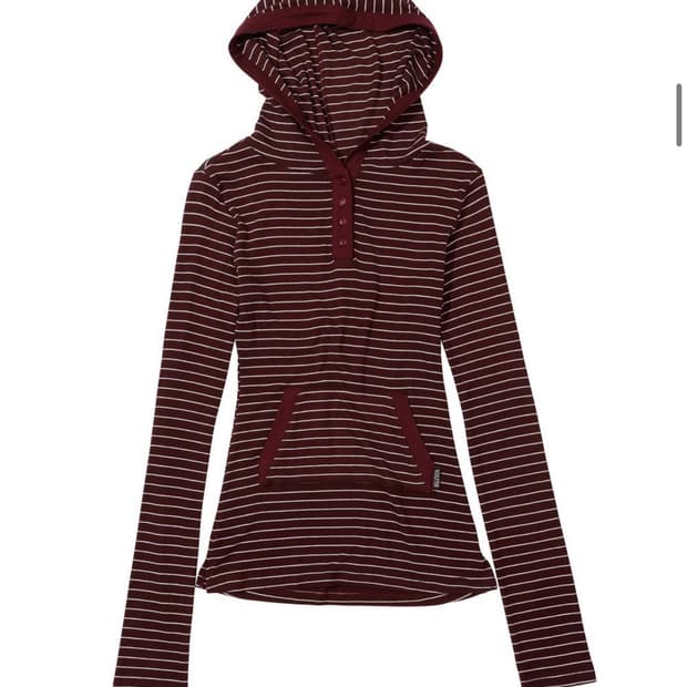 스컬프터 스트라이프 후디 티셔츠 버건디 M