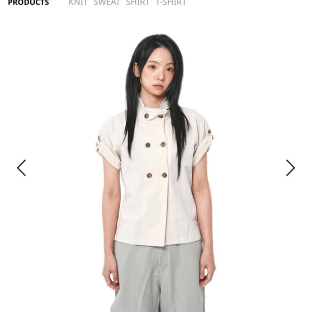 1/2 Double Breasted Linen Half Shirt (Iv