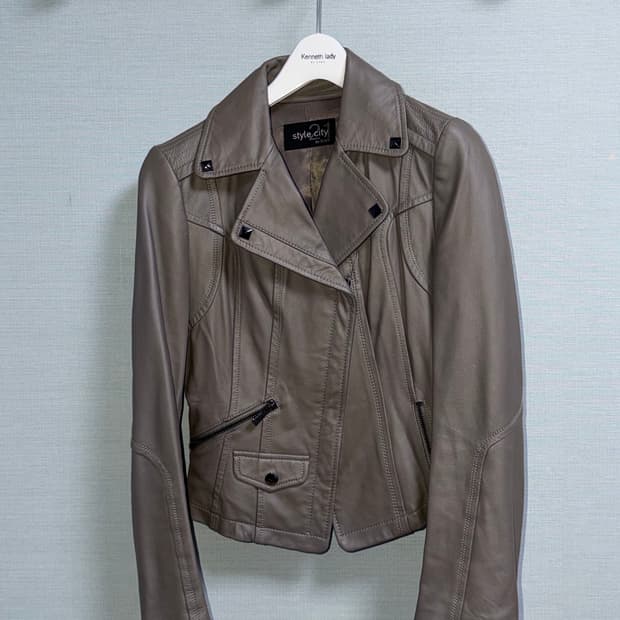 Soup 그레이 가죽자켓