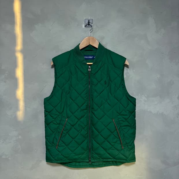 폴로 랄프로렌 골프 덕다운 패딩조끼 그린
