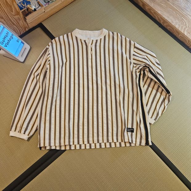 옴브레니노 스트라이프 시어서커 풀오버 셔츠