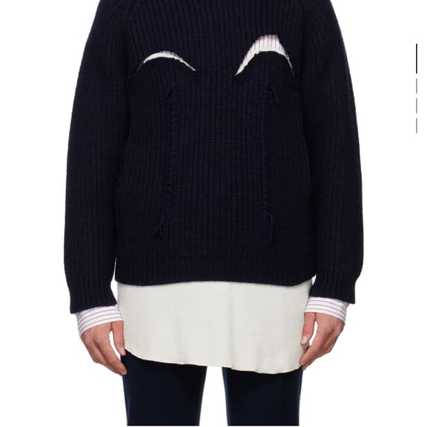 마르지엘라 네이비 3-piece 레이어드 니트