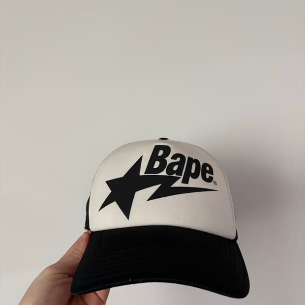 정품)베이프 스타 메쉬캡 블랙