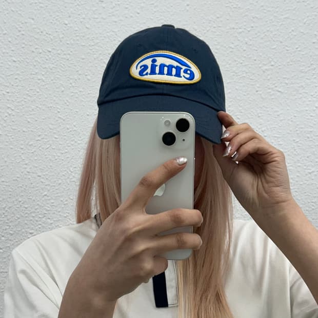 이미스 자수로고 네이비 볼캡
