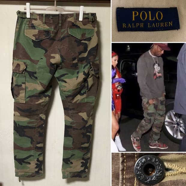 폴로 랄프로렌 카모 카고 바지 36/32