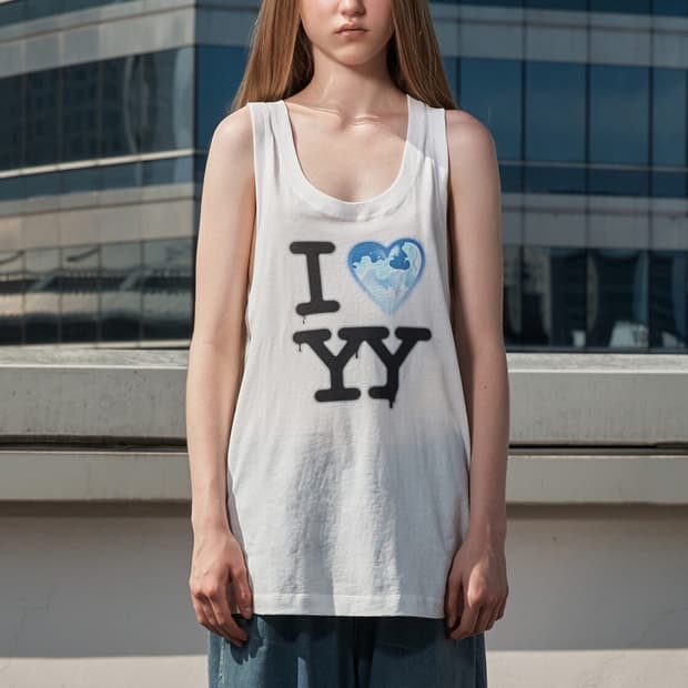 Open yy I love yy sleeveless white