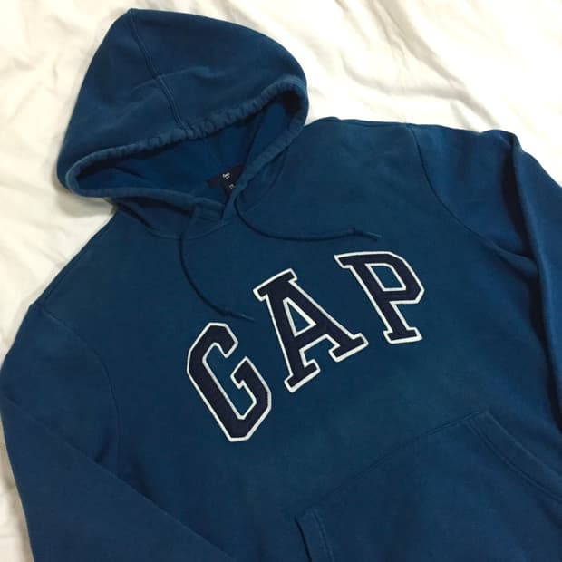 GAP 청록색 오버핏 기모 후드티