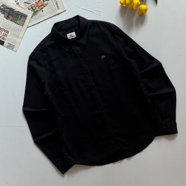 Lacoste 라코스테 솔리드 블랙 셔츠
