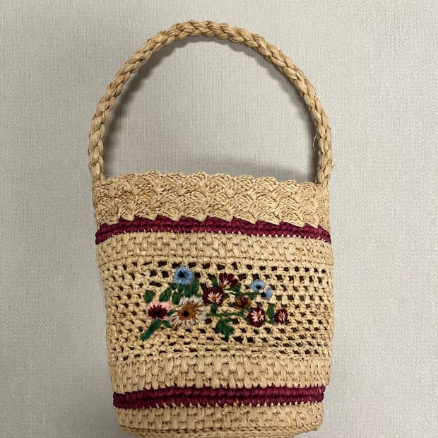 Rouje 라피아 바스킷백