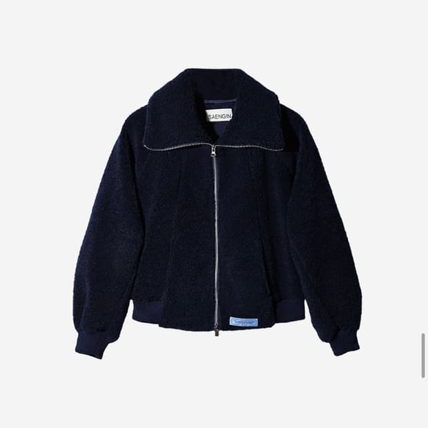 생긴스튜디오 플리스 투웨이 집업자켓 네이비