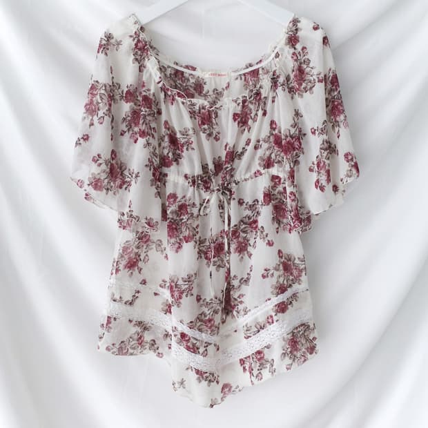 flower shirring blouse