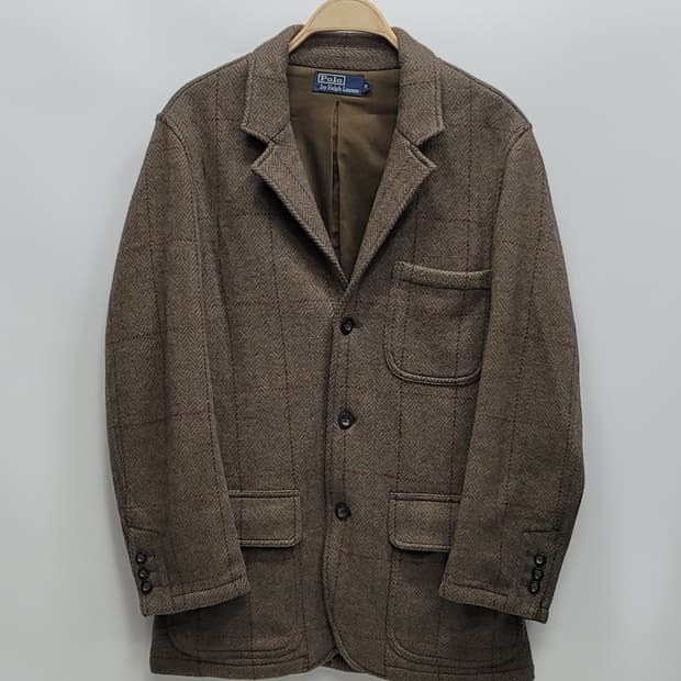 POLO 폴로 랄프로렌 모 100 헤링본 체크 블레이저 코트 / 남 M 