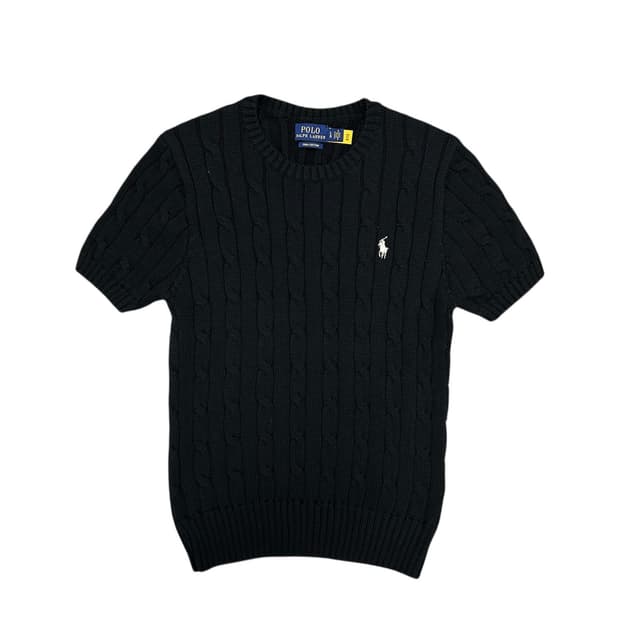 폴로 우먼스 QR라벨 반팔 케이블니트(L)