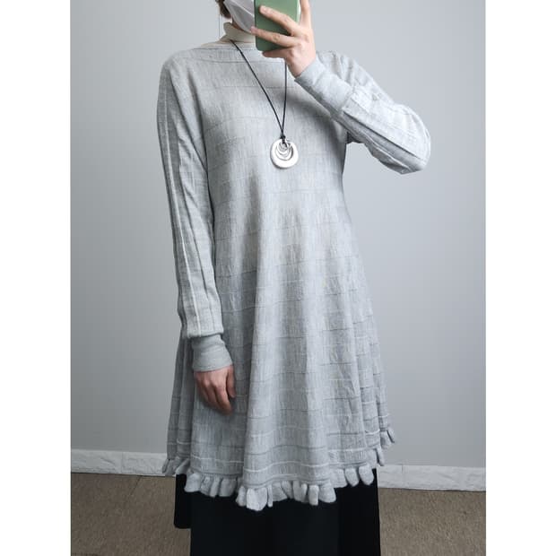 알파카 니트 롱 원피스