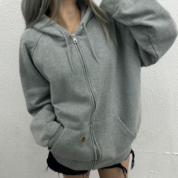 칼하트 미니로고 그레이 후드집업 2XL