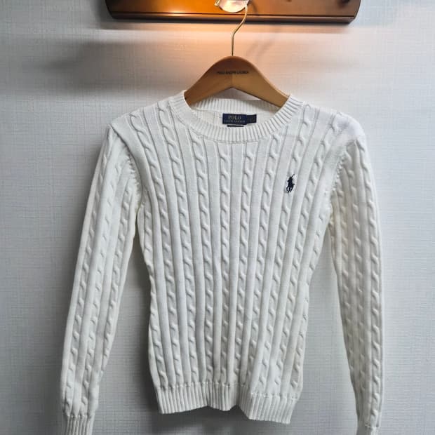우먼 S) 폴로 랄프로렌 스키니핏 케이블 니트 팝니다