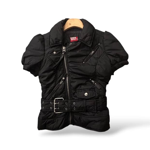 미스식스티 퍼프숄더 벨트 패딩자켓