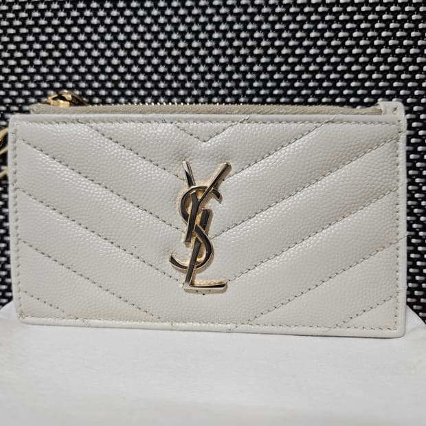 입생로랑 마틀라세 카드지갑 아이보리