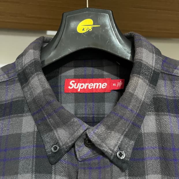슈프림 플레이드 플란넬 셔츠 블랙- 24SS