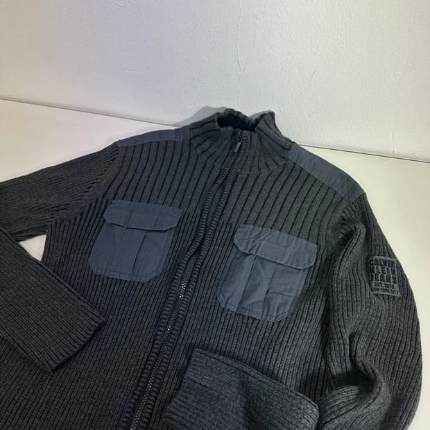 95 캘빈클라인 CK 차콜 투포켓 니트집업