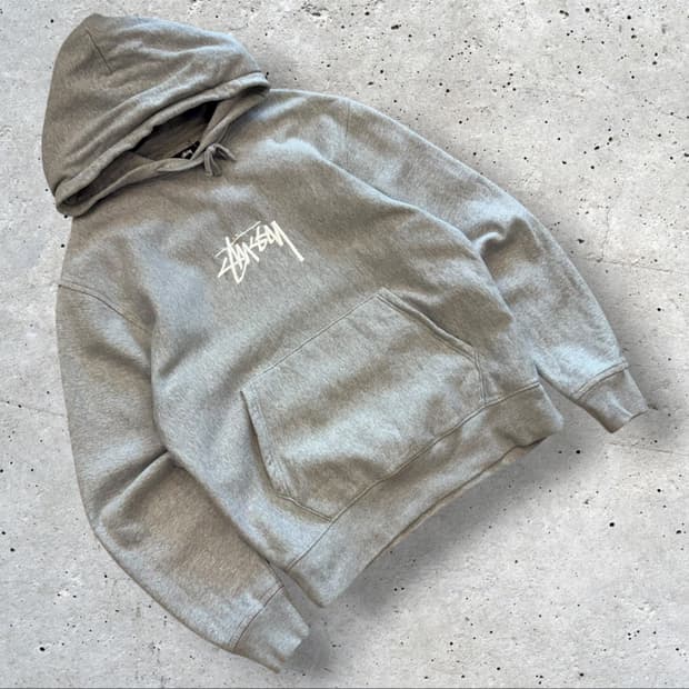 [M] 21FW 스투시 스탁 로고 후드티 그레이 B273