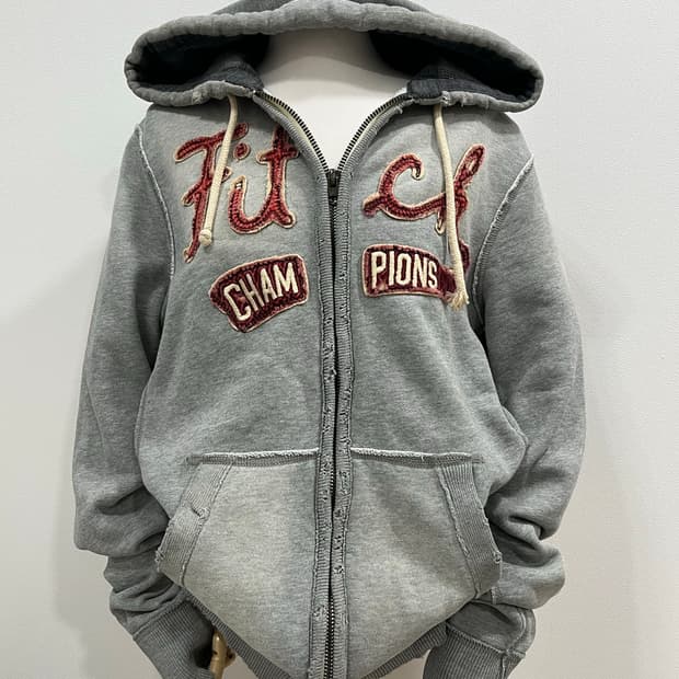 아베크롬비 후드집업 그레이 버건디