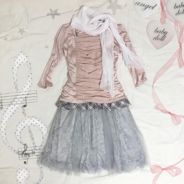 Japanese Vintage ⋆˚ 𝜗𝜚˚⋆ 발레코어 코디 세트 4p