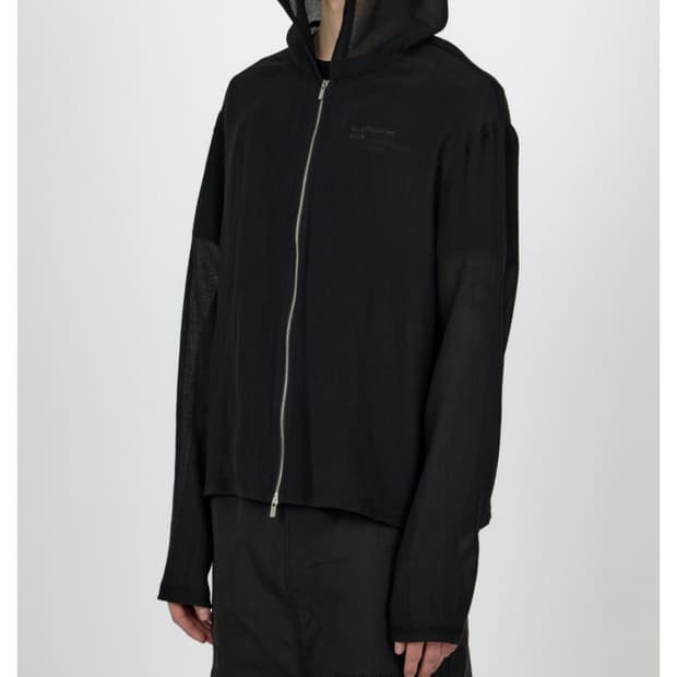 플라스틱프로덕트 VEIL CREPE HOODED ZIP JACKET 