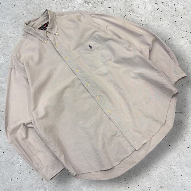 [XL] 폴로 랄프로렌 빅셔츠 포켓 옥스포드 라벤더 D772