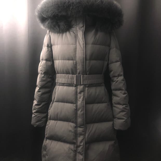 로엠 폭스퍼 벨티드 덕다운 롱패딩 그레이 M