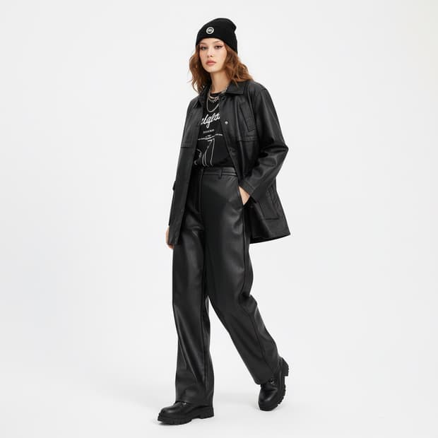 Anna Sui 안나수이 블랙 레더코트 66 (클래식)