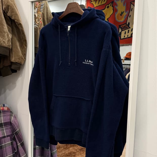 90s L.L.Bean 엘엘빈 하프넥 쿼터 집업 플리스 후드 (USA)