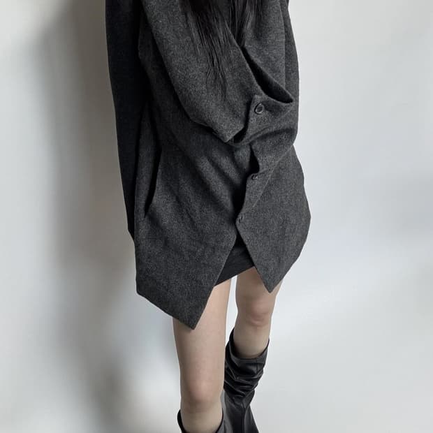 빈티지 하이넥 카울 베스트 자켓 헬무트랭 릭오웬스