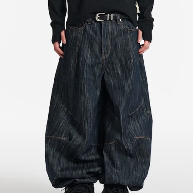 벌룬 와이드 데님 팬츠