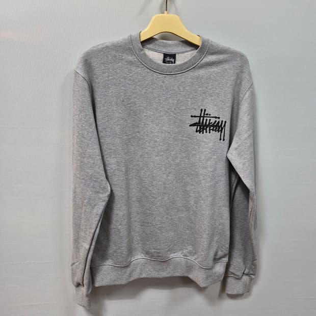 스투시 스탁 로고 기모 맨투맨 회색 M 100~105