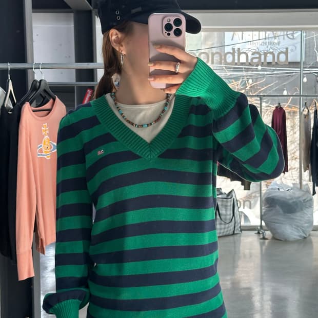 폴로랄프로렌 진스 성조기 스트라이프 니트